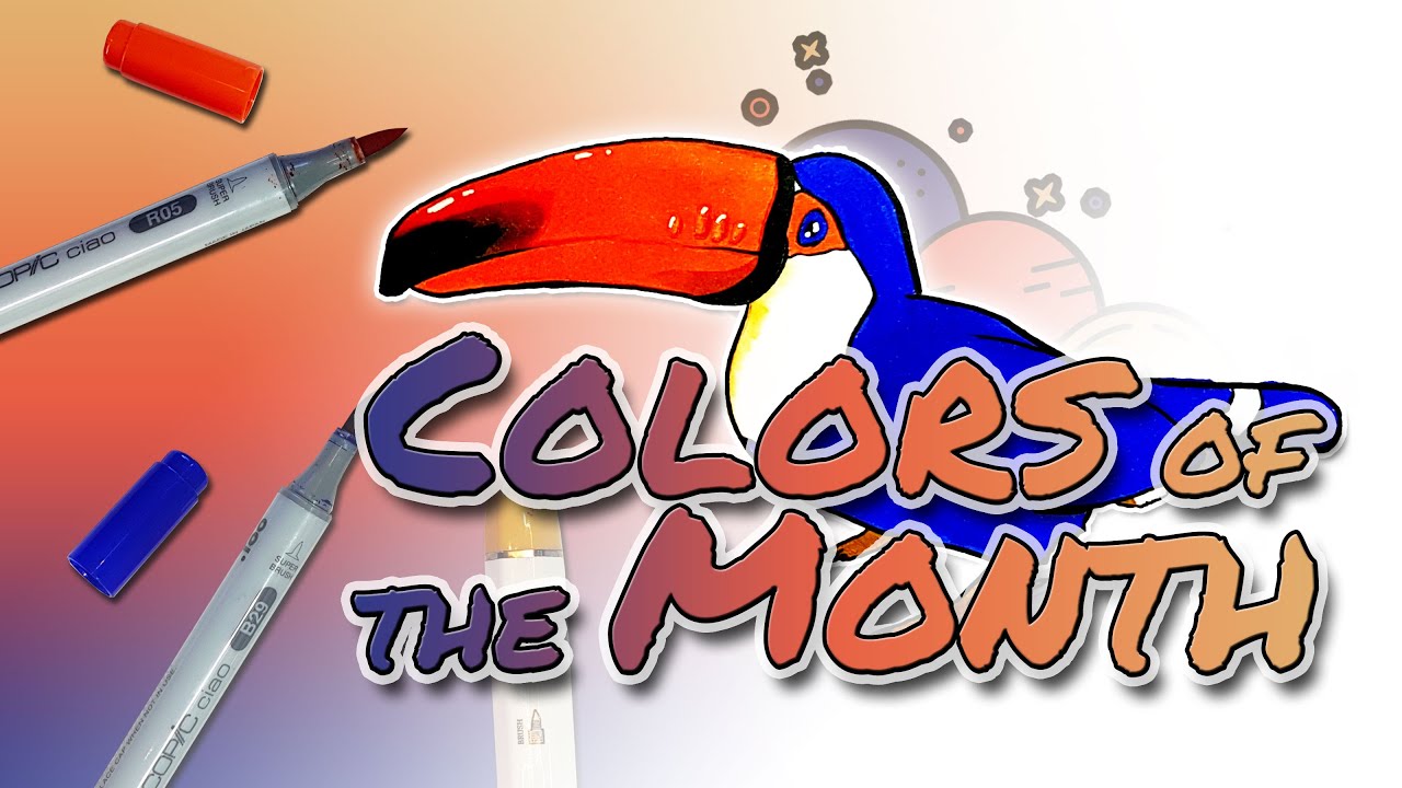 June Colors of the Month + Art Addicts Alliance Color Challenge Toucan in Copics