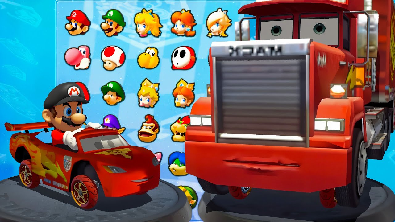 Mario Kart 8 Deluxe: Marck Car vs. McQueen Car Battle for Acorn Cup Glory!