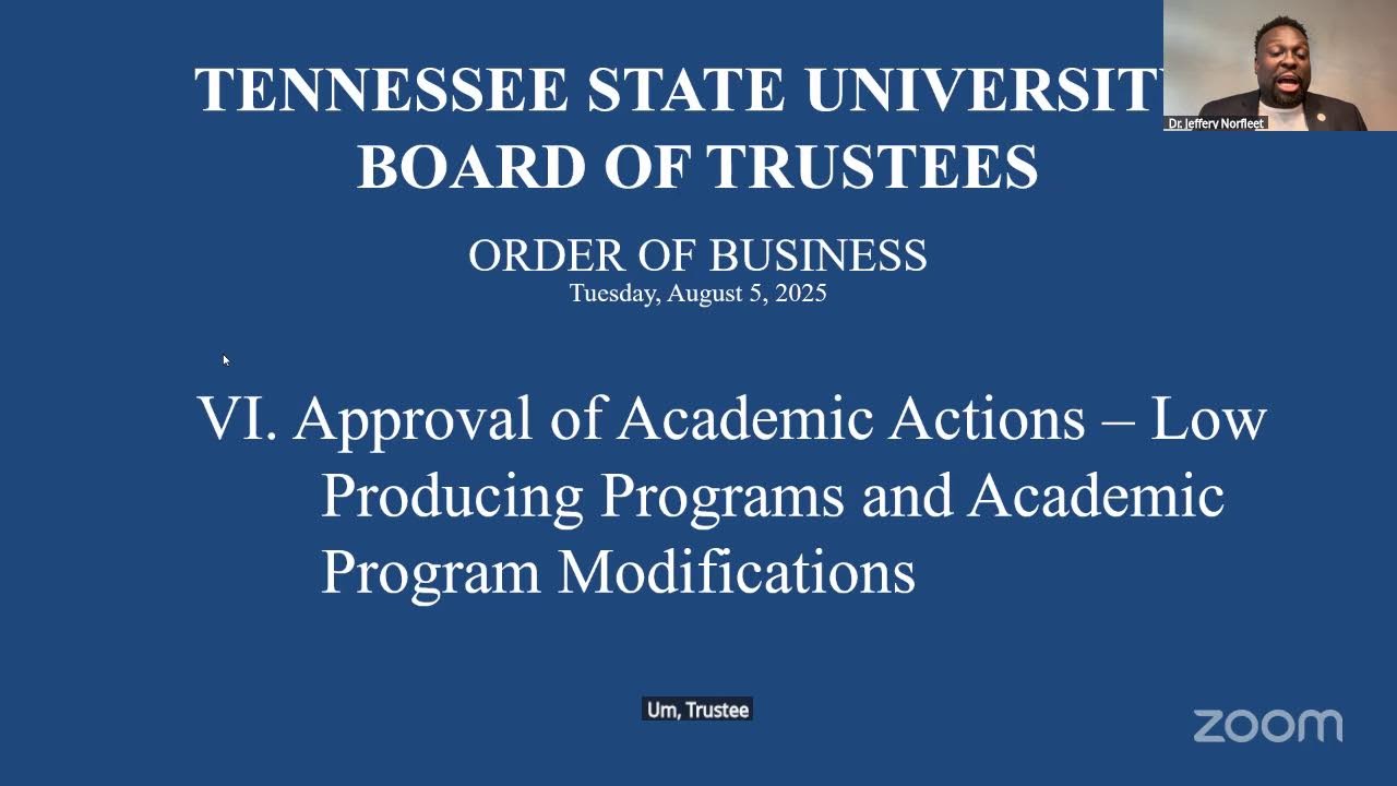 08-05-25 Special Meeting of TSU Board of Trustees