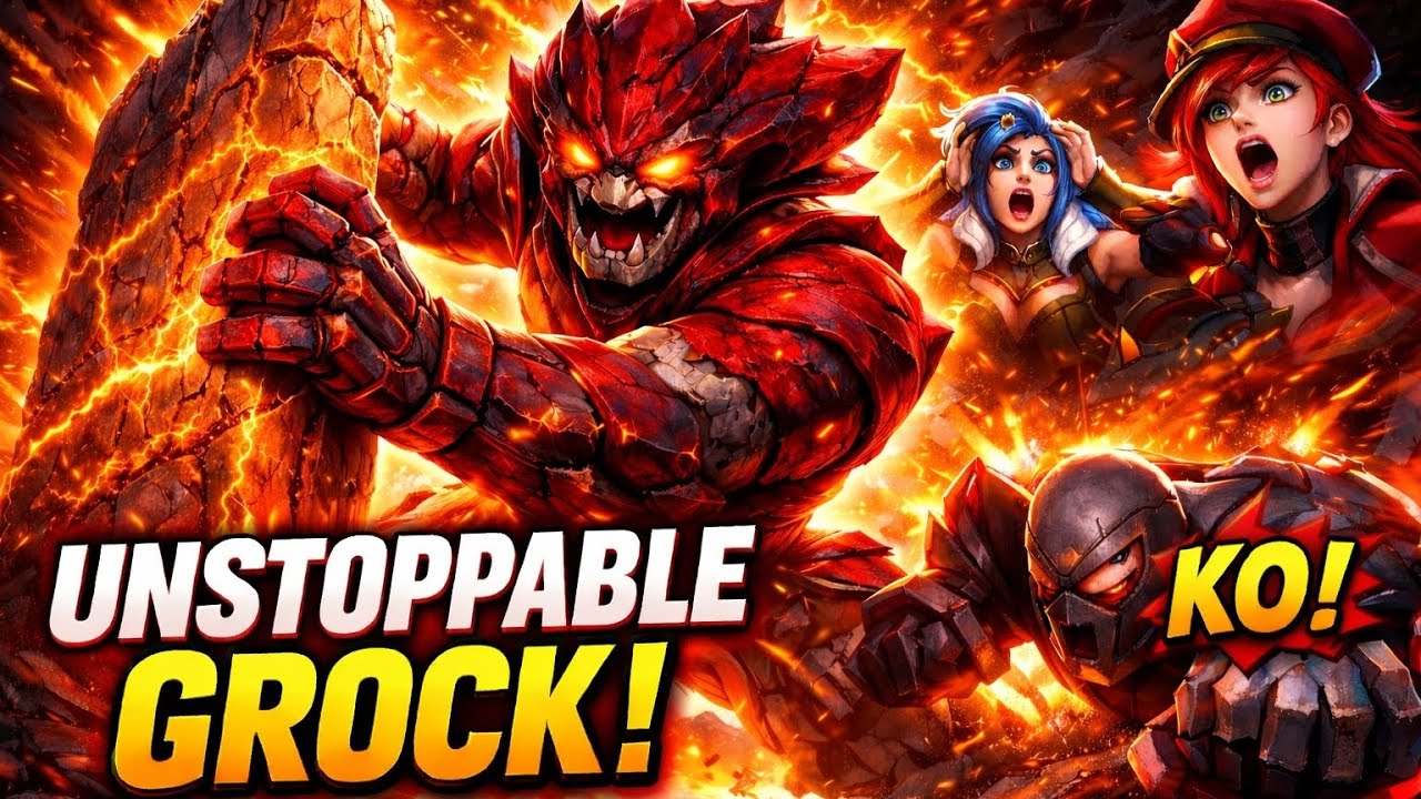 “UNSTOPPABLE GROCK 😈 1v5 Savage Tank Gameplay | MLBB”