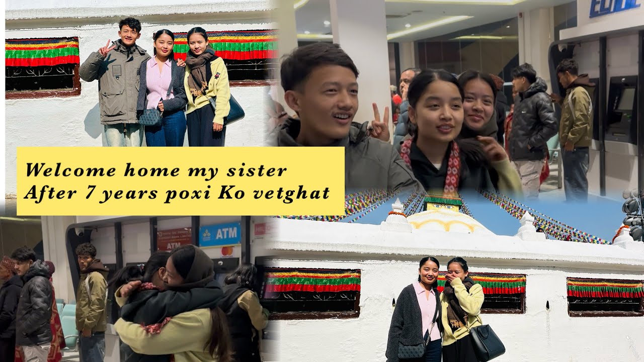 Welcome home little sister after long time Australia to Nepal 🇳🇵🇦🇺 #suprise in Airport video 🫶🏻❤️