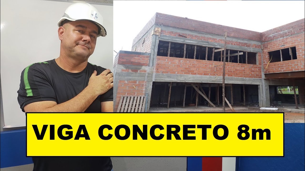 VIGA DE CONCRETO (vão livre 8 metros)! COMPLETO.