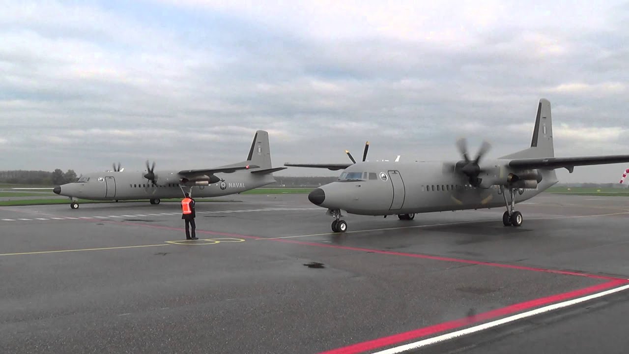 Farewell takeoff (Ex. RNLAF) 2x Fokker 50 U-05 and U-06 at Lelystad Airport