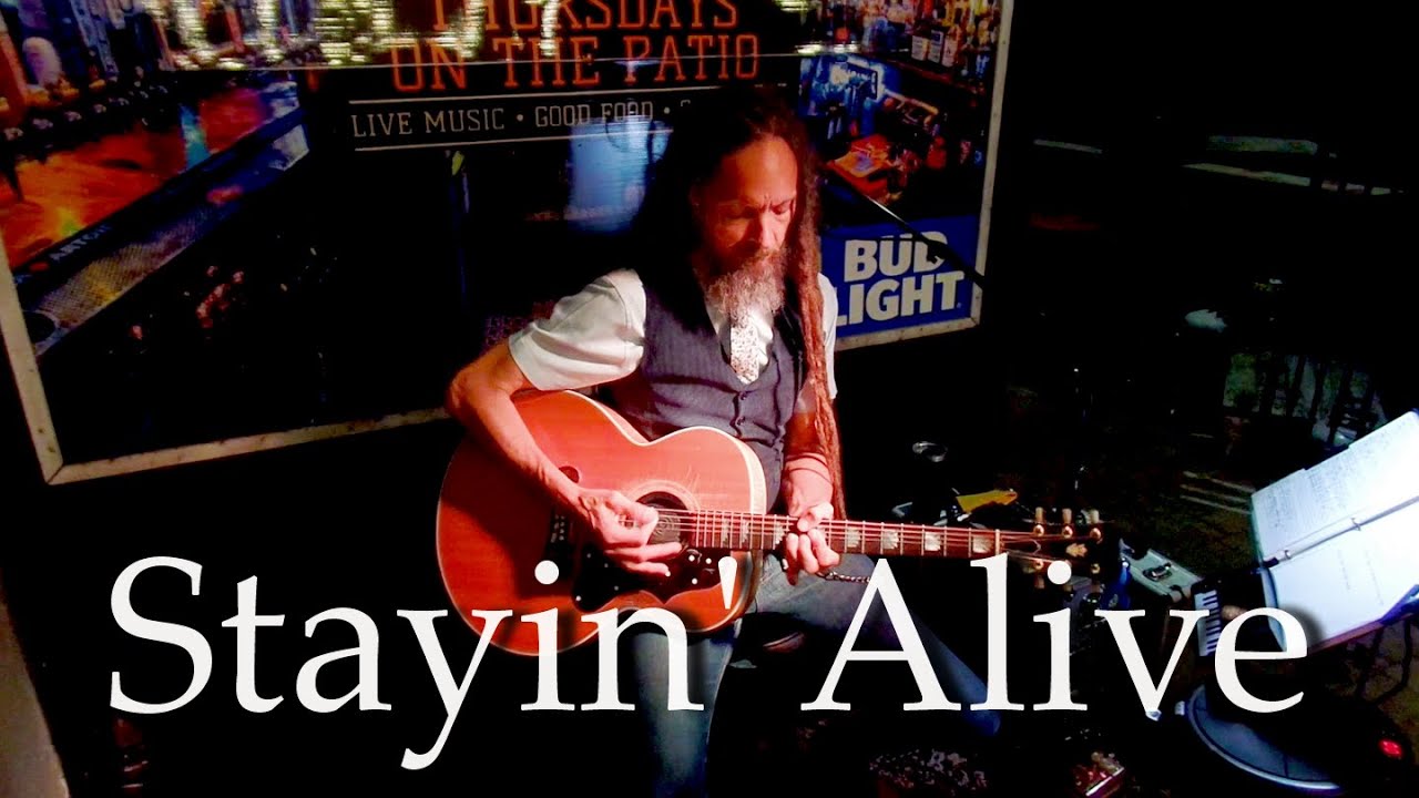 Bee Gees - Stayin' Alive  (Instrumental)  | James Dean Acoustic | Live Looping