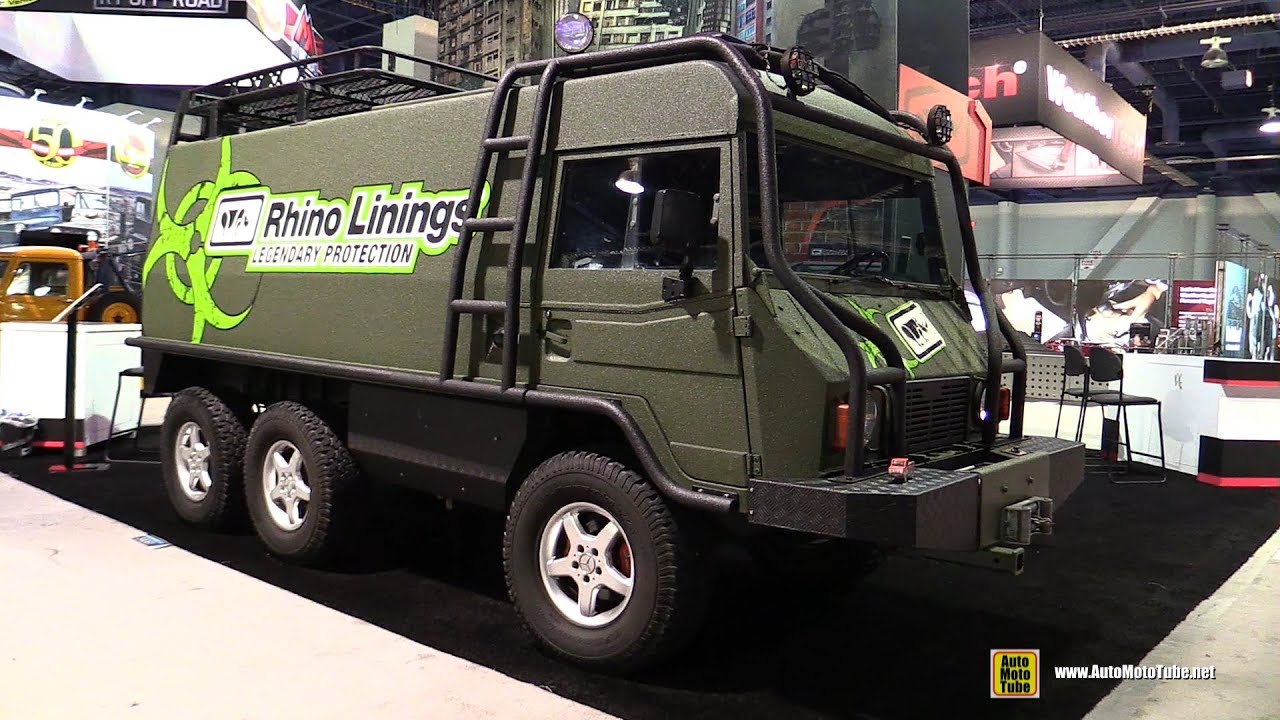 Pinzgauer 712 Bug Out Military Vehicle with Rhino Linings Protection - Walkaround - SEMA 2016