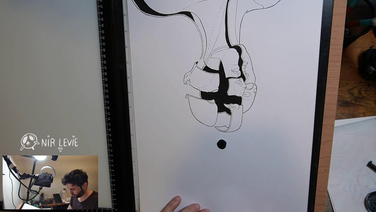 Working on new comic pages (silent stream).