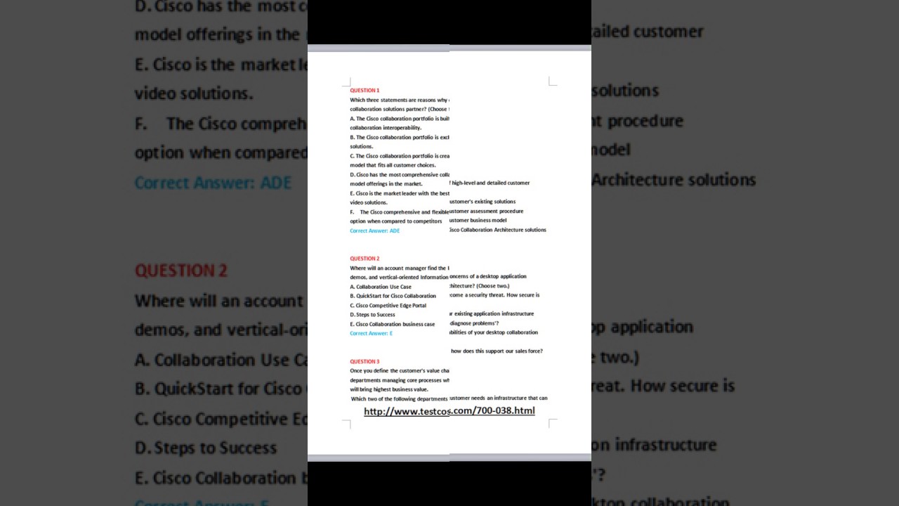 Download Cisco 700-038 PDF Exam Practise Questions And Answers