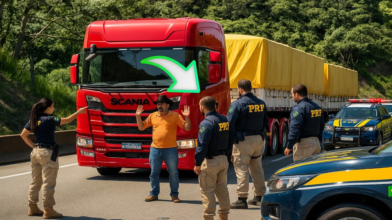 Pararam o CAMINHONEIRO errado — minutos depois, 15 soldados em viaturas chegaram com um capitão.