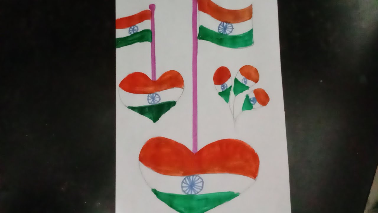 most beautiful dil indian flag drawing|national flag painting|republic day drawing 2023🇮🇳
