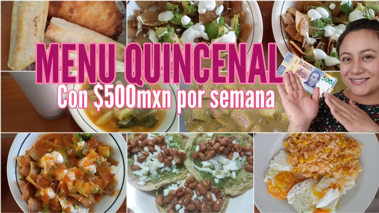‼️MENU Y GASTO QUINCENAL CON $1,000🤑Ideas De 14 Comidas Económicas,Fáciles y Rendidoras