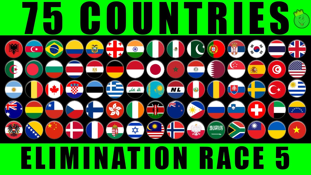 75 Countries Elimination Marble Race in Algodoo Ep. 5 \ Marble Race King