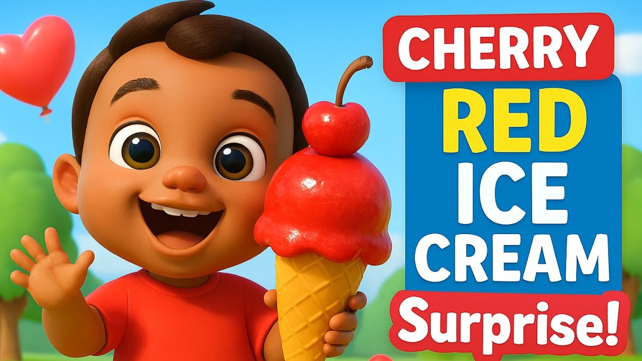 Red Ice Cream Scoop Song for Kids | Learn Colors with Toddlers | Cocomelon Style 4K