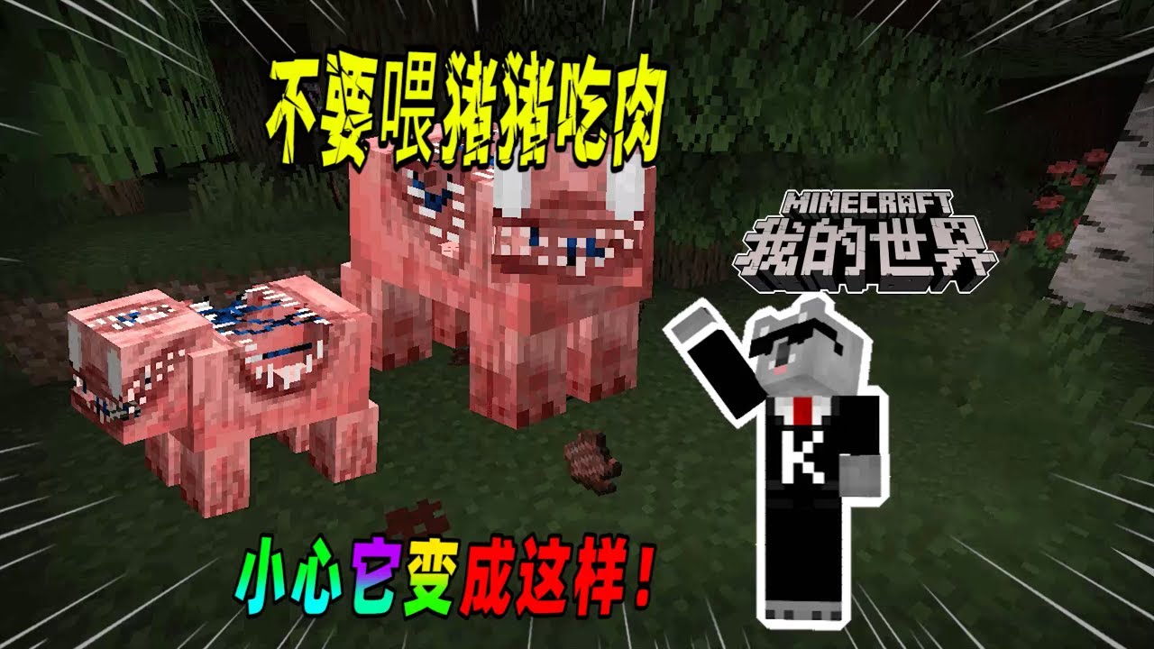 我的世界都市传说：不要喂猪猪吃肉，否则它会变得嗜血！（Minecraft都市傳說）