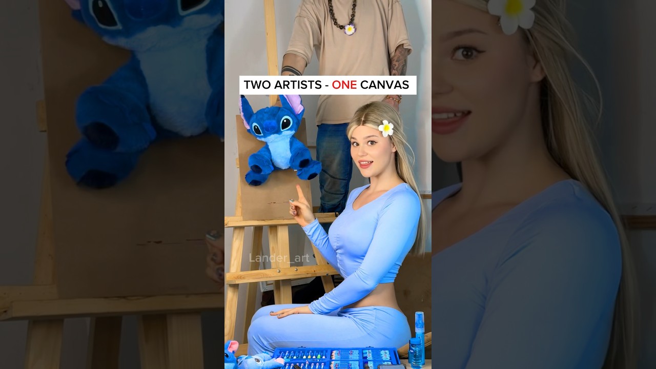 TWO ARTISTS - ONE CANVAS😱 MY TEACHER DRAW BETTER THAN ME?🥵 NO WAY… WHO DRAW BETTER?✍️ 