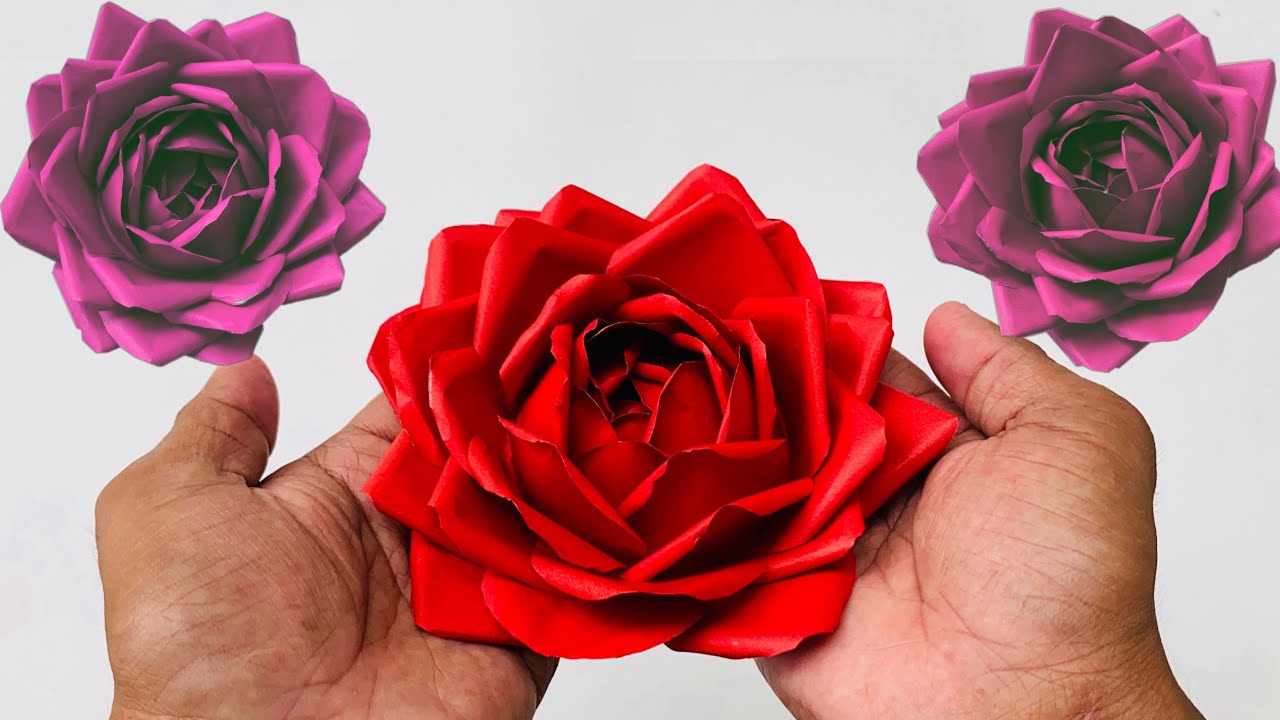 How to make Realistic, Easy paper Roses | DIY Rose flower