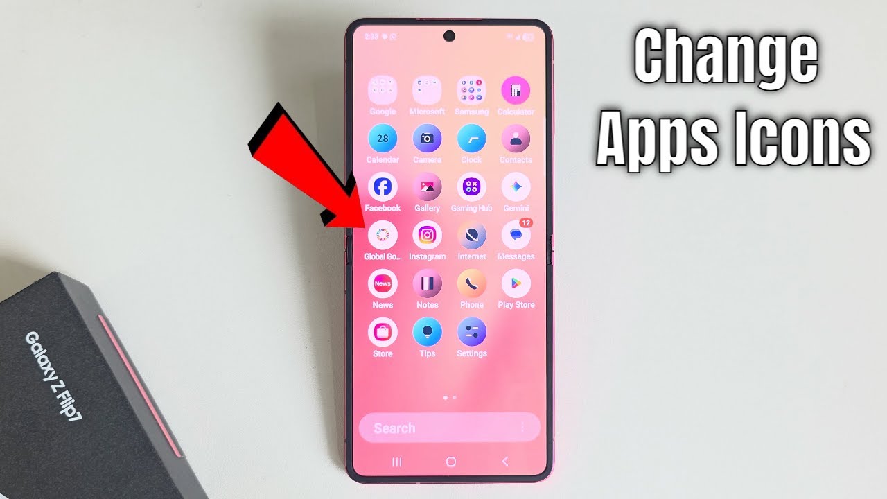 Samsung Z Flip 7: как изменить значки приложений на Samsung