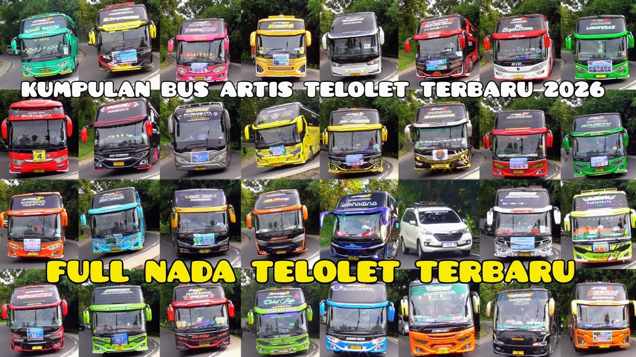 Kumpulan bus artis telolet terbaru pull nada telolet terbaru di tanjakan tepung k4njut kota banjar 