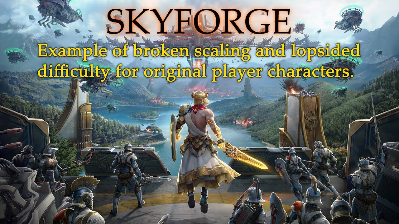 Skyforge (2024) - Example of broken scaling for pre ascension update characters vs new characters