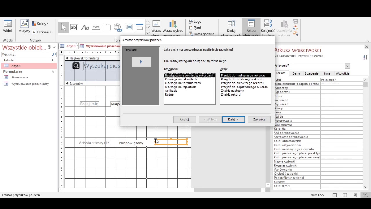 [lek8] Formularz wyszukujący w programie MS Access