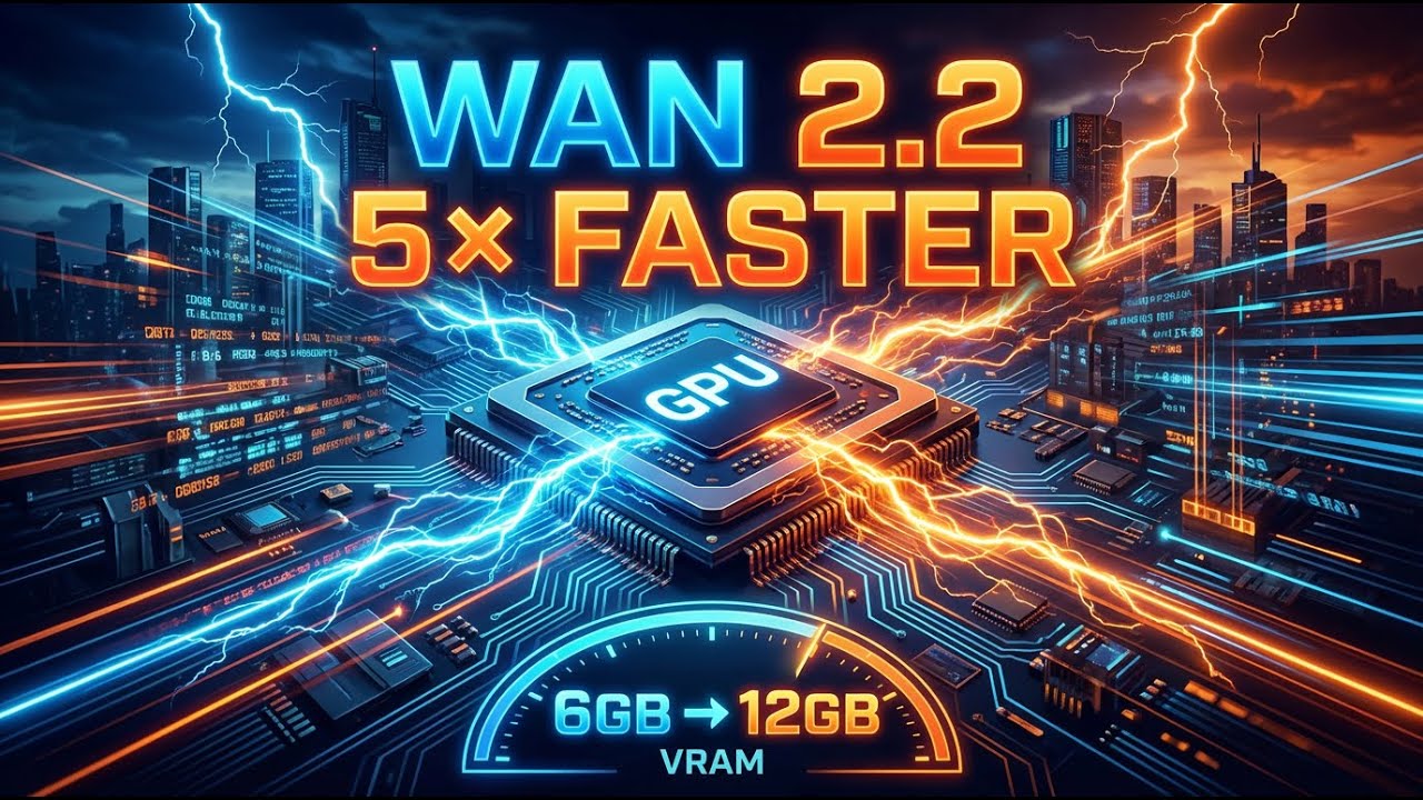 WAN 2.2 с низким объемом видеопамяти, обеспечивающий 5-кратное ускорение на видеокартах с 6 ГБ/12...
