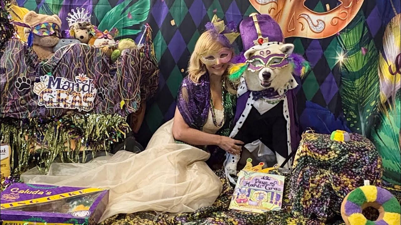 The 12 Days of Mardi Gras with King Bear on his Krewe of “Fur”ever Friends Float