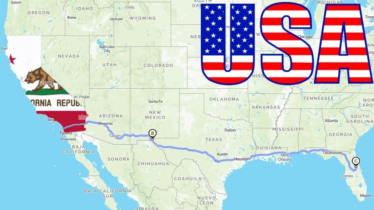 Orlando to San Diego Road Trip Time Lapse 4K