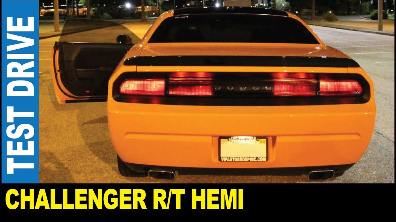 2014 Dodge Challenger RT orange Hemi dual exhaust driven at night | Jarek in Clearwater Florida USA