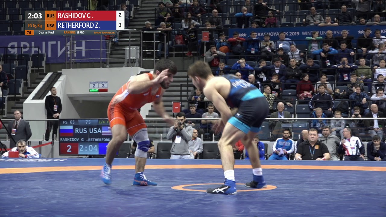 1/4 FS - 65 kg: G. RASHIDOV (RUS) v. Zain Retherford (USA)