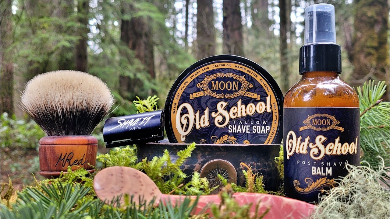 Old School Moon Soaps The Shadow aluminum razor MRed badger brush Tatra Platinum blade full review