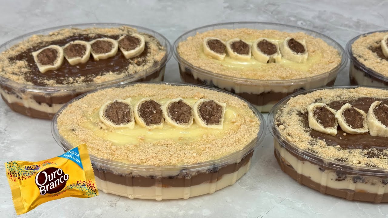 SOBREMESA GELADA DE OURO BRANCO NA TRAVESSA DESCARTÁVEL