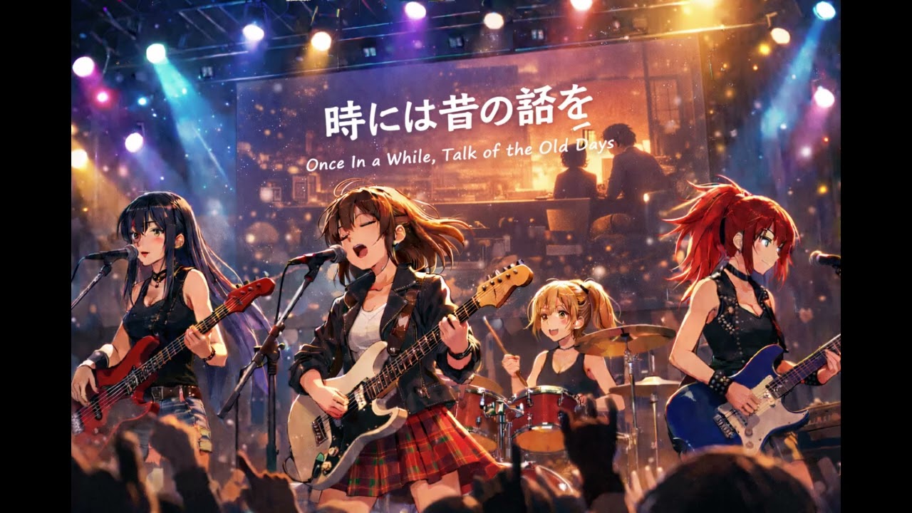 「時には昔の話を」をAIガールズロックバンドがカバーしてみた【紅の豚 / 加藤登紀子】