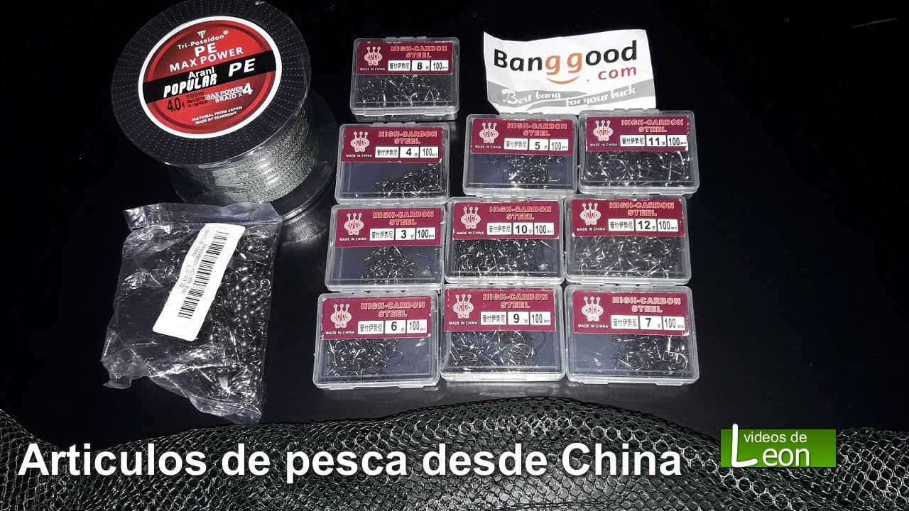 Articulos de pesca desde China Unboxing. videos de Leon