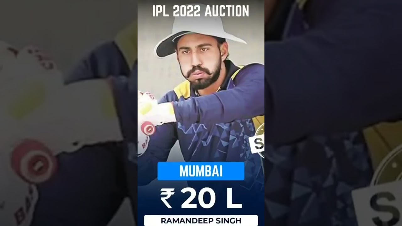 RAMANDEEP SINGH BOUGHT BY MUMBAI #ipl2022 #iplauction #iplupdate #ipl #PNWSPORTS #ramandeepsingh