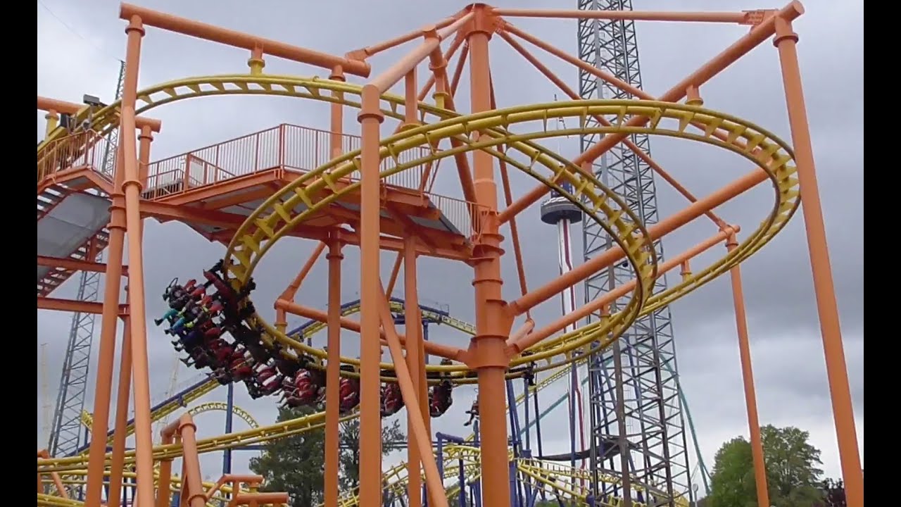 Flying Ace Aerial Chase Off-Ride Carowinds HD 60fps