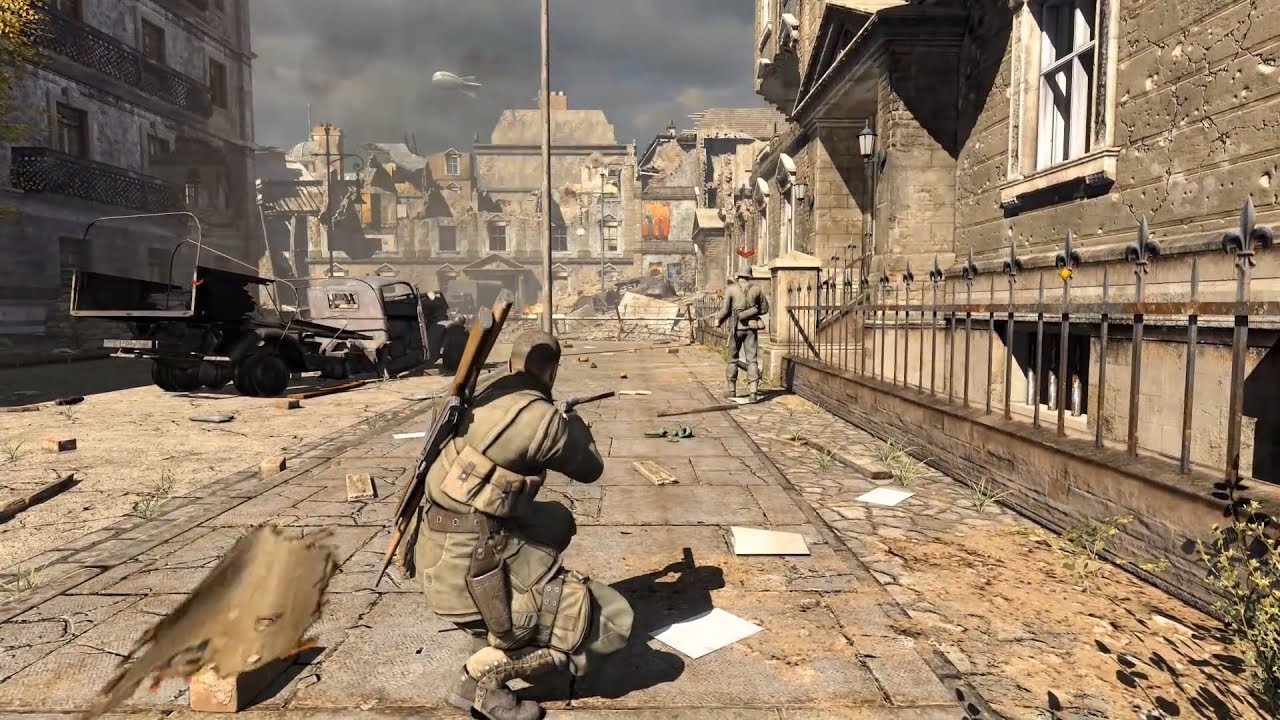 AMAZING WW2 Sniper Gameplay from Sniper Elite V2 Remastered Game on PC