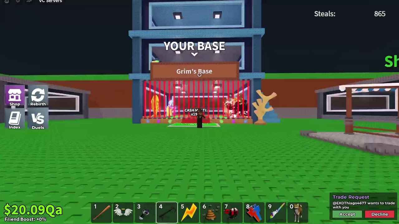 steals and trades and pvps in sab