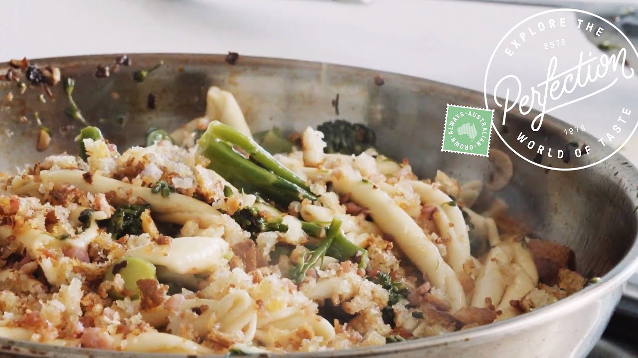 Silvia Colloca's Broccolini® Bacon Pangrattato - Ozharvest #hereforhope - Perfection Fresh Australia