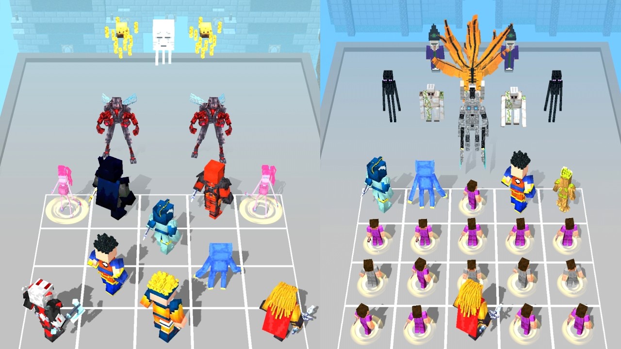 Merge Craft Run : Minecraft Monster Run Merge Battle , Superhero Craft Man Fight