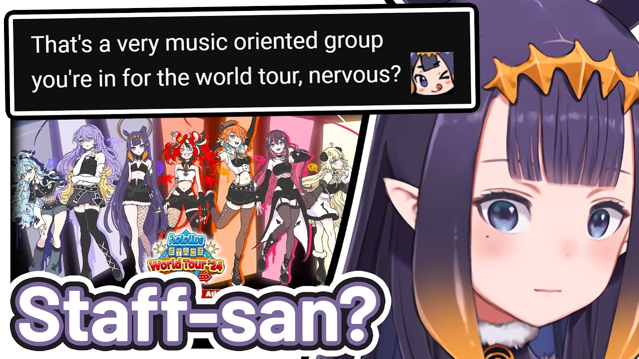 Ina's reaction to staff put her in a song and dance oriented group for the world tour 【Hololive EN】