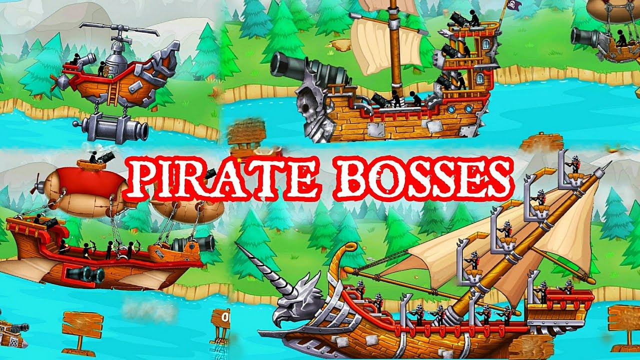 Catapult Defend Castle From Pirates: All Boss Rush (Level 10-100) || Special weapons and abilities