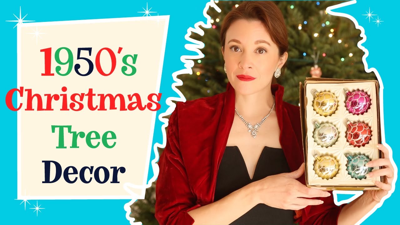 My 1950’s Style CHRISTMAS Tree with VINTAGE Ornaments! | Decorate with me🎄