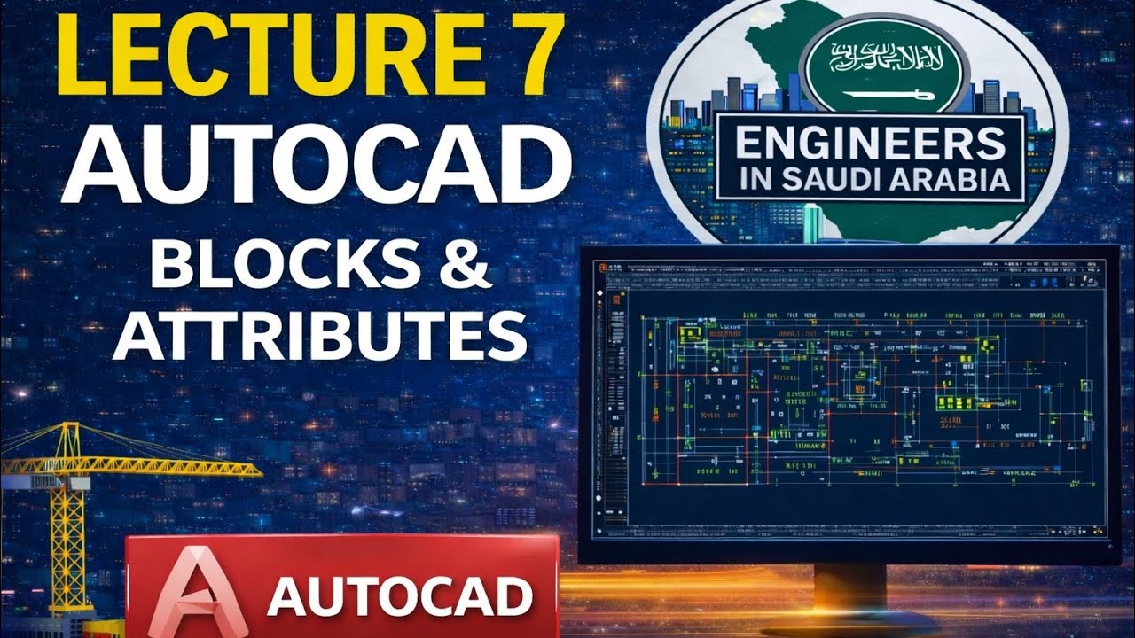 AutoCAD Lecture 7 | Block Tool Bar Explained – Create, Insert & Attribute Blocks (Urdu / Hindi)
