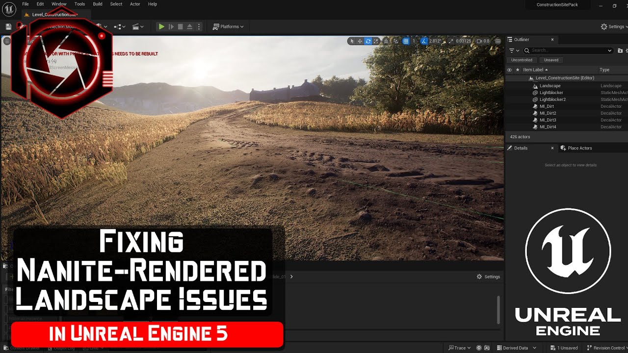 Unreal Engine 5 | Fixing Nanite Rendered Landscape Triangulation Issue