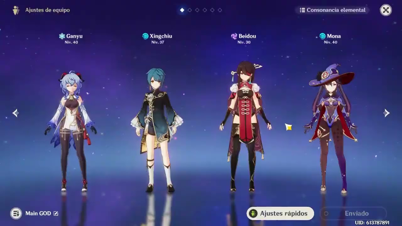 【GENSHIN IMPACT】Equipos - Cuenta Ganyu