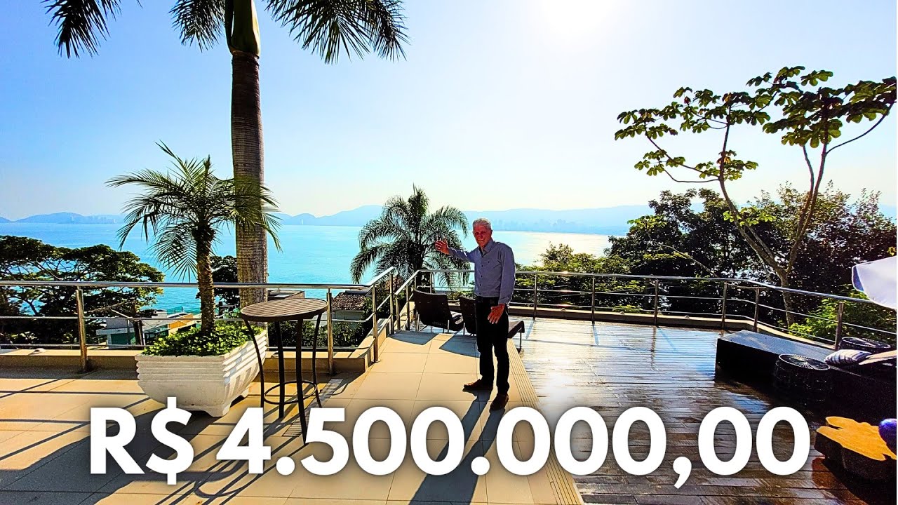 Casa a venda na Peninsula em Guarujá, vista total para Praia da Enseada até Asturias R$ 4.500.000,00