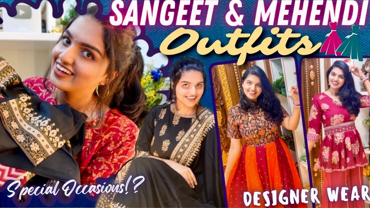 Sangeet & Mehndi Outfits!?|Designer Lehengas,Trendy Suits & More|Best Outfits For Wedding Guests!?||