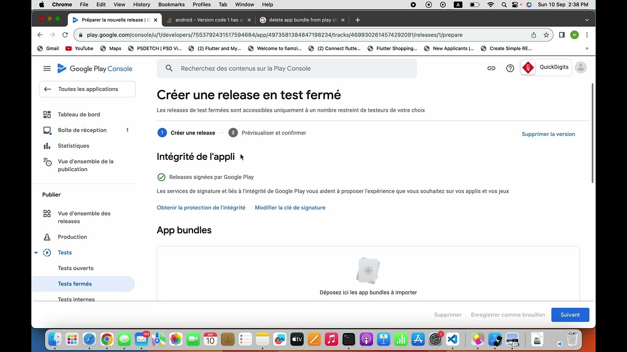 delete a draft app bundle from google play Developer Console