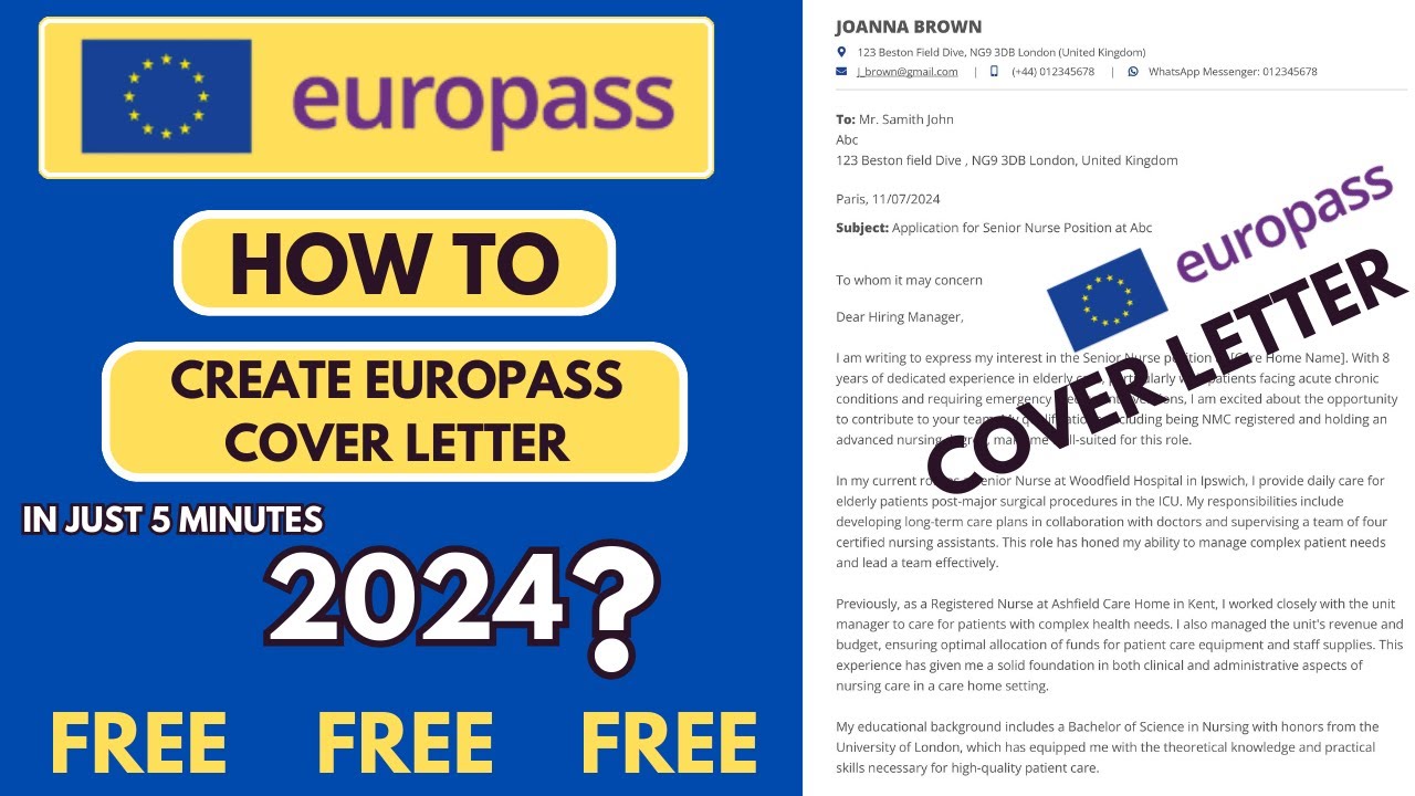 Create a Europass Cover Letter in 5 Minutes | Step-by-Step Guide | How to Write a Cover Letter