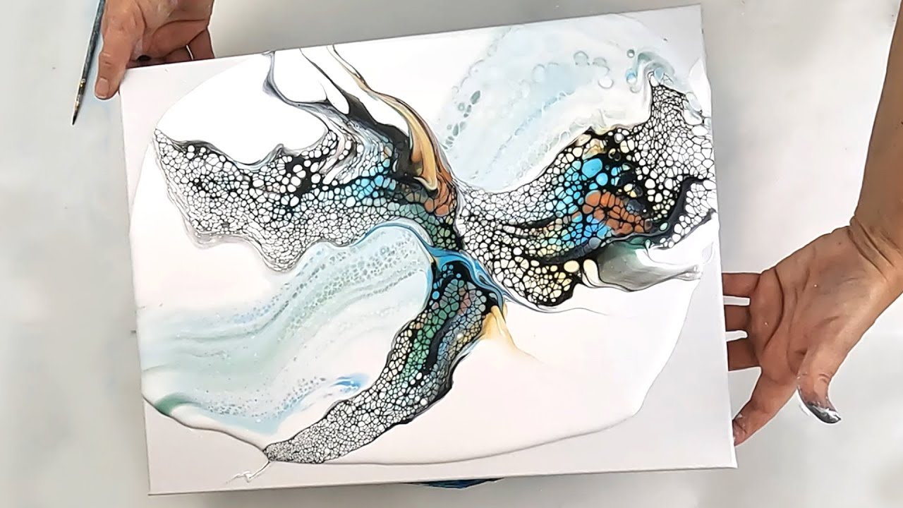 SOFT & BOLD Gorgeous Contrasting Lacing - Acrylic Pour Swipe