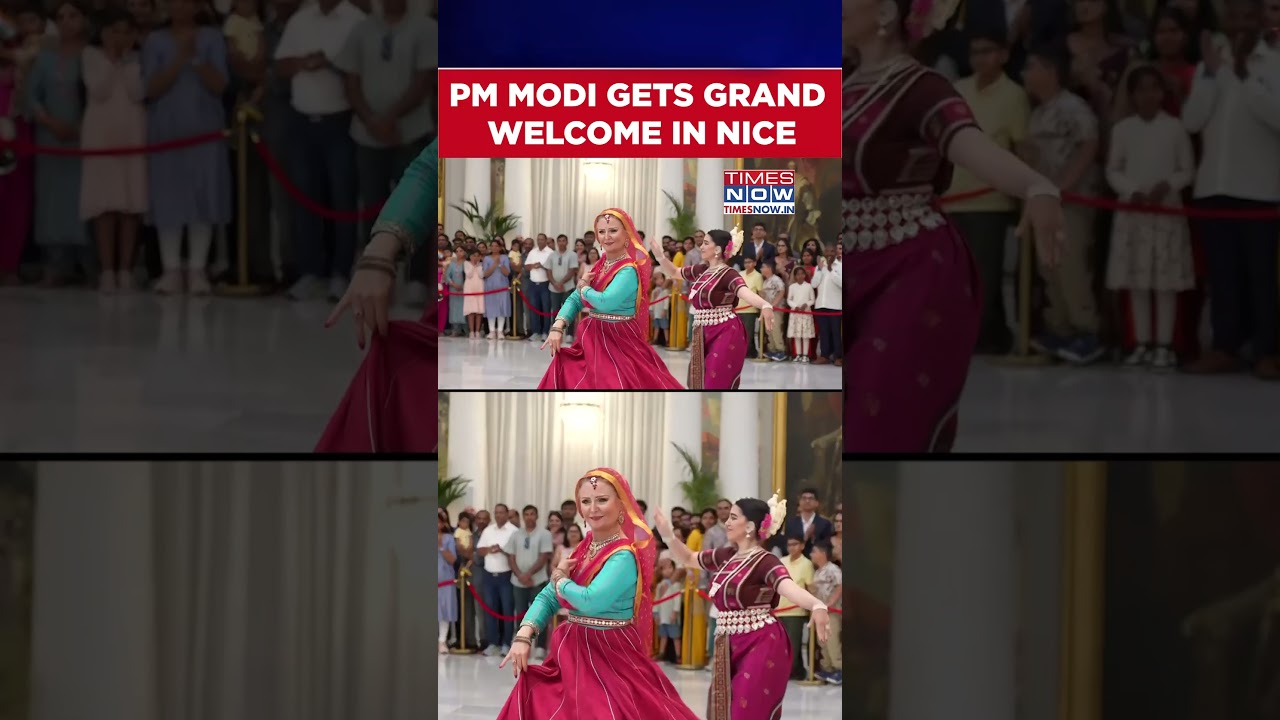 PM Modi Receives Grand Cultural Welcome In Nice, France | #shorts